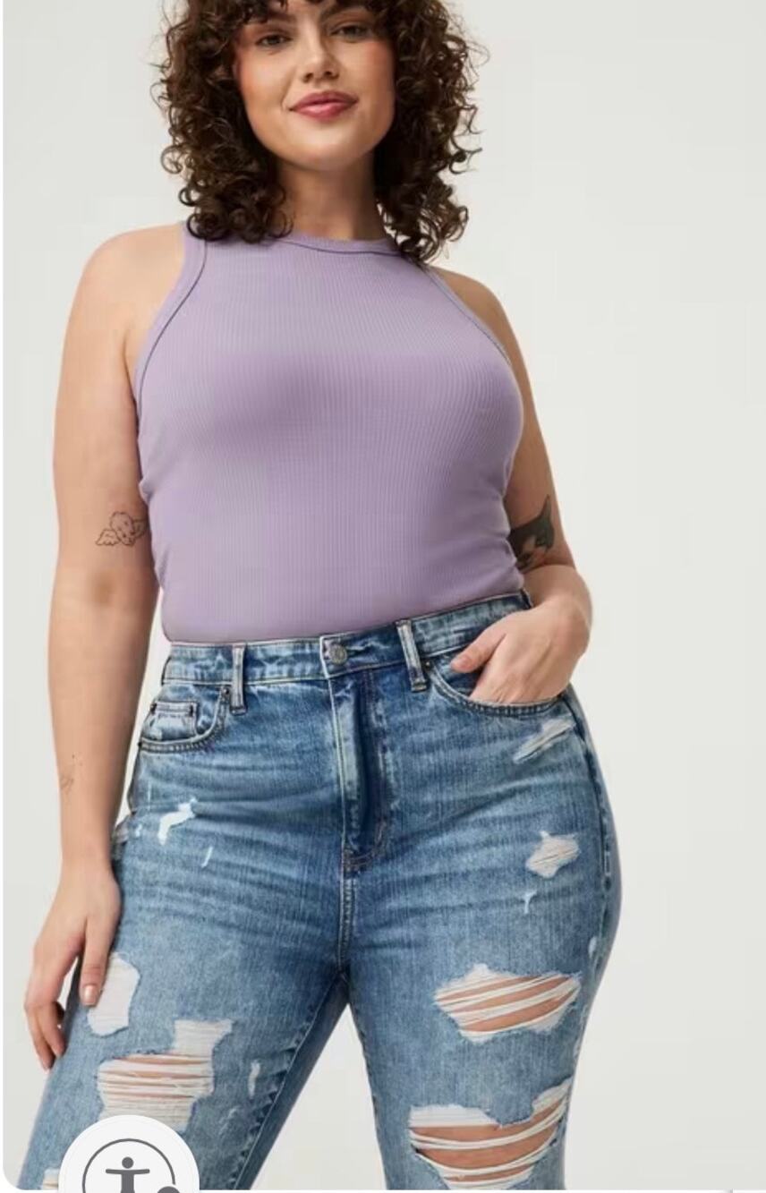 Torrid New Super Soft Rib High Neck Tank Dusk Lilac Purple Size 1 14/16 (XL)